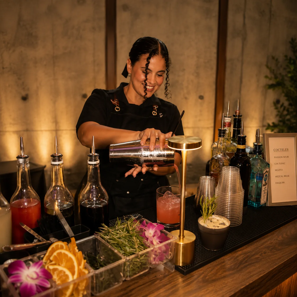 Servicio de mixología en celebración