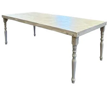 Mesa campirana cuadrada para eventos
