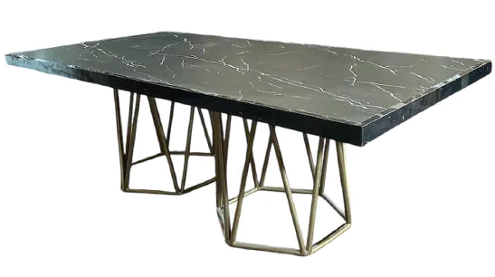 Mesa con cubierta tipo mármol negro