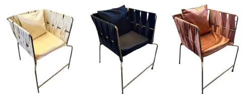 Variantes beige negra y café de silla Basket