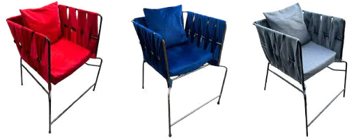Variantes roja azul y gris de silla Basket