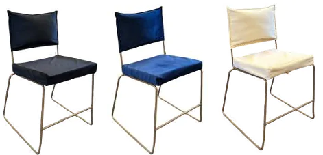 Variantes negra, azul y blanca de silla Gama